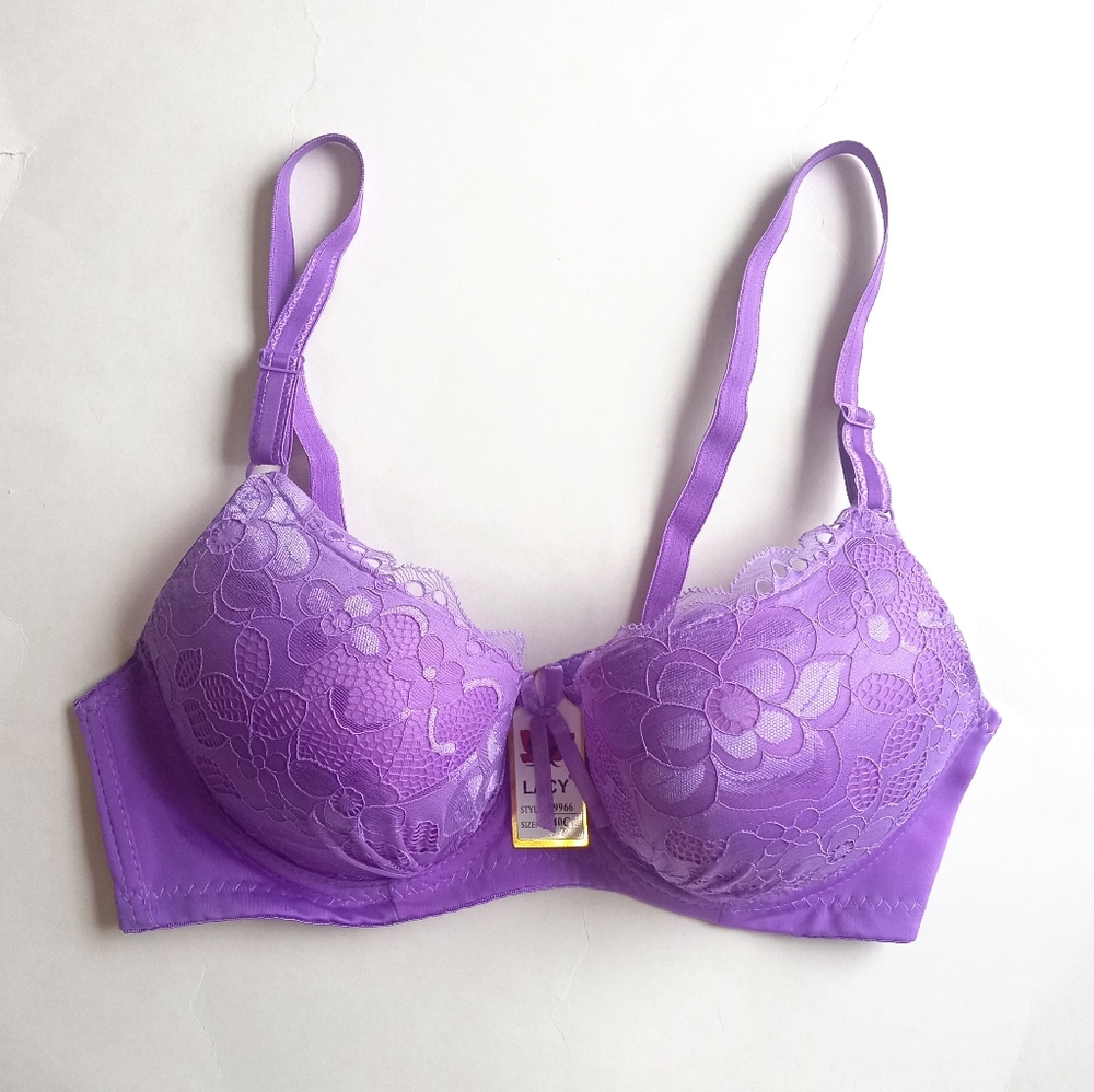 Lace Push Up Bra Purple 40C NWT